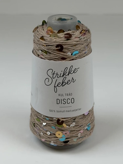 Disco - 50 g Fv. 76 Beige med flerfarvede pailletter